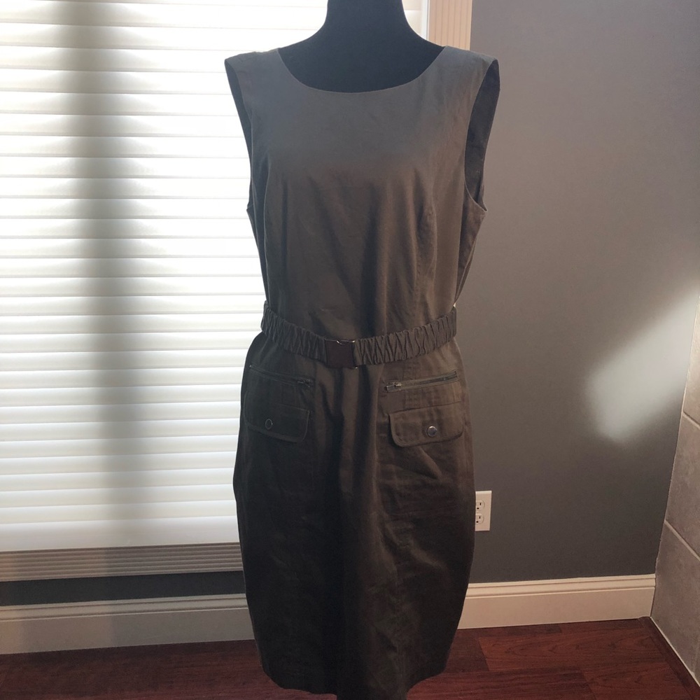 Army green Calvin Klein dress